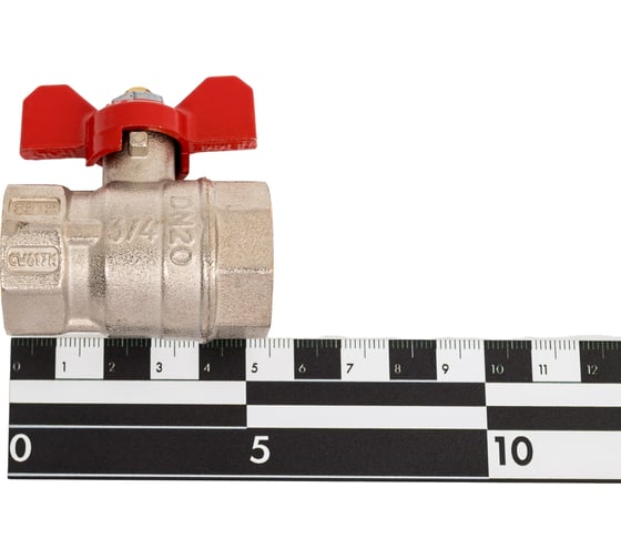 Шаровой кран Tiemme Mistral ВВ, 3/4", красная бабочка 2360003