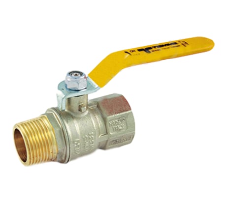 Шаровой кран для газа Tiemme Tornado НВ, 1", желтый рычаг 2390015