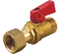 Шаровой кран Tiemme мини НВ, c накидной гайкой для коллектора, 1/2", красный 2940054