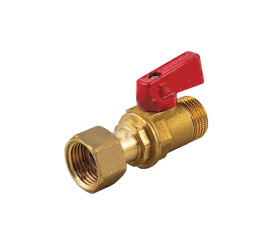Шаровой кран Tiemme мини НВ, c накидной гайкой для коллектора, 1/2", красный 2940054