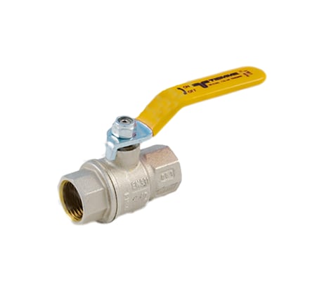 Шаровой кран для газа Tiemme Uragano ВВ, 1"1/2, желтый рычаг 2210011