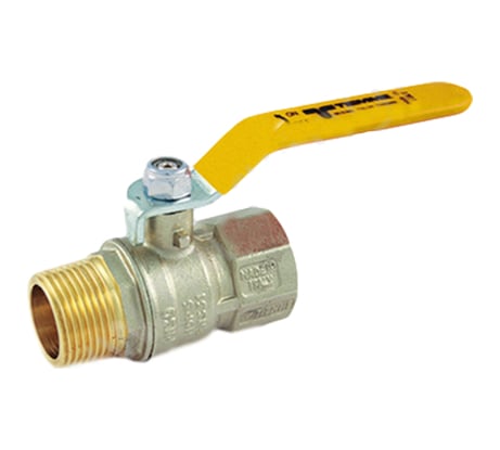 Шаровой кран для газа Tiemme Tornado НВ, 3/4", желтый рычаг 2390014