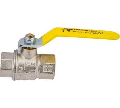 Шаровой кран для газа Tiemme Uragano ВВ, 3/4", желтый рычаг 2210003