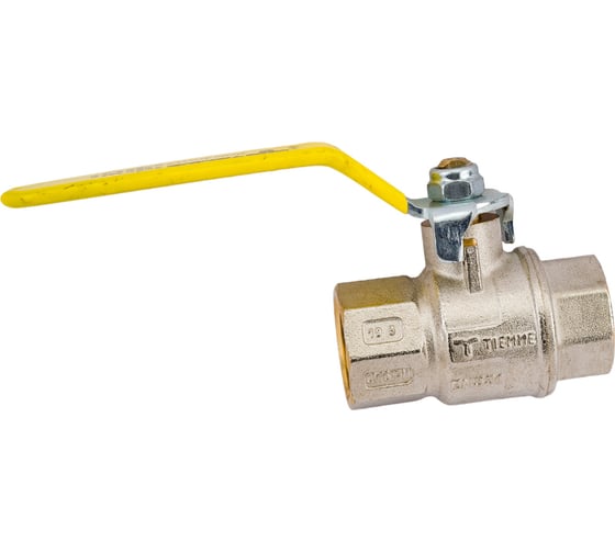 Шаровой кран для газа Tiemme Uragano ВВ, 3/4", желтый рычаг 2210003