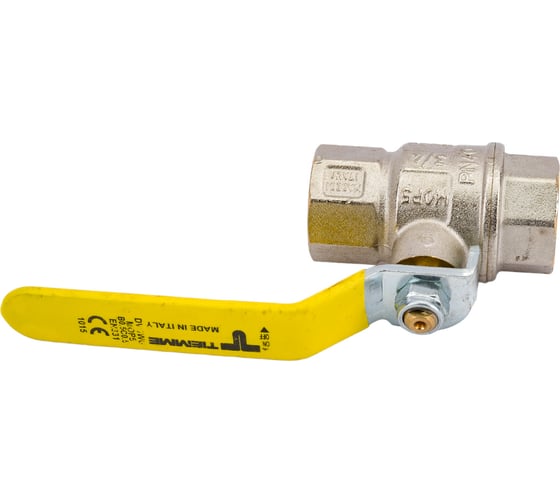 Шаровой кран для газа Tiemme Uragano ВВ, 3/4", желтый рычаг 2210003