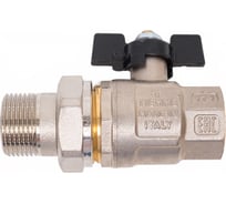 Шаровой кран Tiemme Buran со сгоном, НВ, 3/4", черная бабочка 2450005