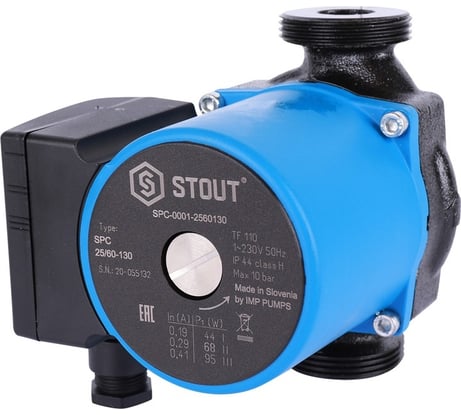Циркуляционный насос STOUT 25/60-130 SPC-0001-2560130 RG008V60G5F4BQ