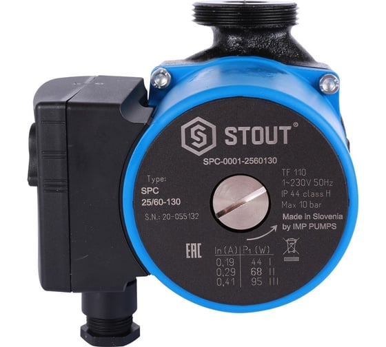 Циркуляционный насос STOUT 25/60-130 SPC-0001-2560130 RG008V60G5F4BQ