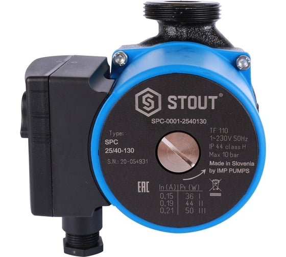 Циркуляционный насос STOUT 25/40-130 SPC-0001-2540130 RG008V60G2B32O