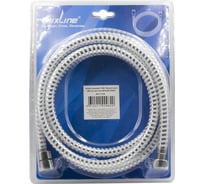 Шланг душевой MIXLINE 200 см имп/кон, ПВХ, белый/хром MIX-5-200 ЛЮКС (блистер) 553185