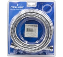 Шланг душевой MIXLINE 150 см имп/кон, EPDM, нерж.сталь, хром., своб. вращ MIX-4-150 ЛЮКС (блистер) 553180