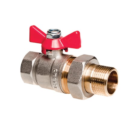 Шаровой кран Altstream полный проход с американкой 1/2" ВН/НАР бабочка 014010701