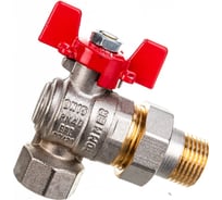 Шаровой кран угловой с американкой ROMMER 1/2", ВН/НР, RBV-0006-0610215, RG008UB5BNBF2A