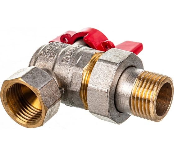 Шаровой кран угловой с американкой ROMMER 1/2", ВН/НР, RBV-0006-0610215, RG008UB5BNBF2A