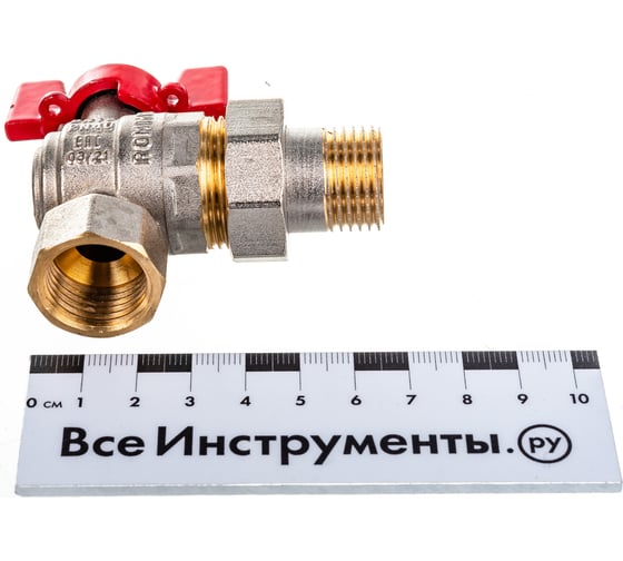 Шаровой кран угловой с американкой ROMMER 1/2", ВН/НР, RBV-0006-0610215, RG008UB5BNBF2A