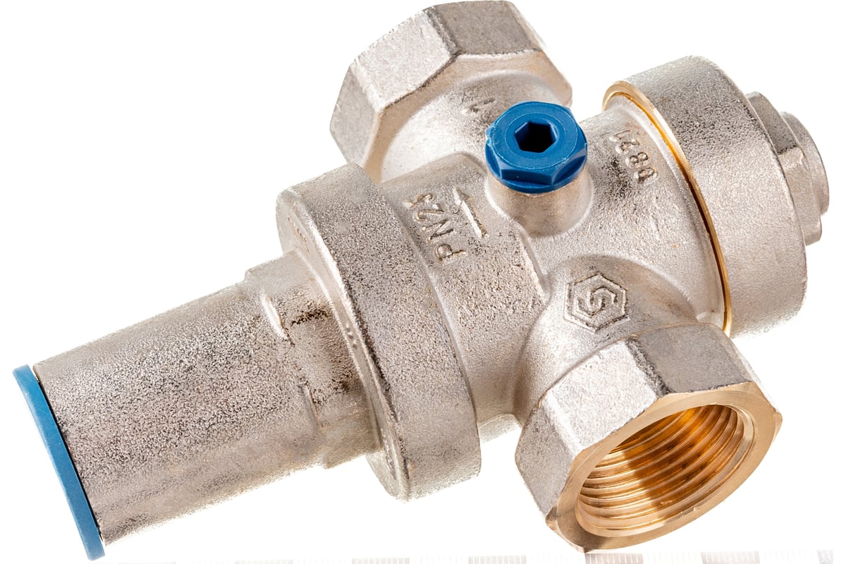 Редуктор давления STOUT PN25, вн/вн, 1", с выходом под манометр SVS ...