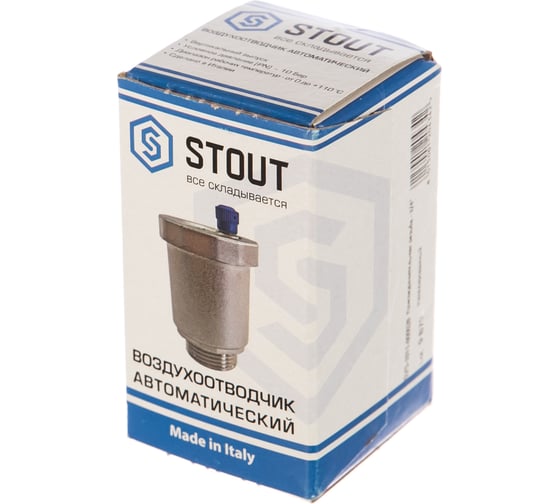 Автоматический воздухоотводчик STOUT вертикальный выпуск, наружная резьба 3/4", никель SVS-1011-000020 RG008UB791PE4O