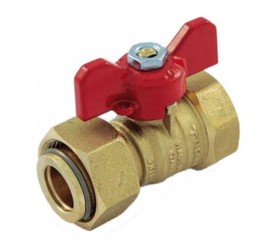 Шаровой кран для счетчиков Tiemme ВВ, 1/2", красная бабочка 226002