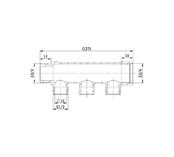 Коллектор IVANCI выходы с наружной резьбой, 3 выхода, 3/4"x1/2" IVC.106500.N.02