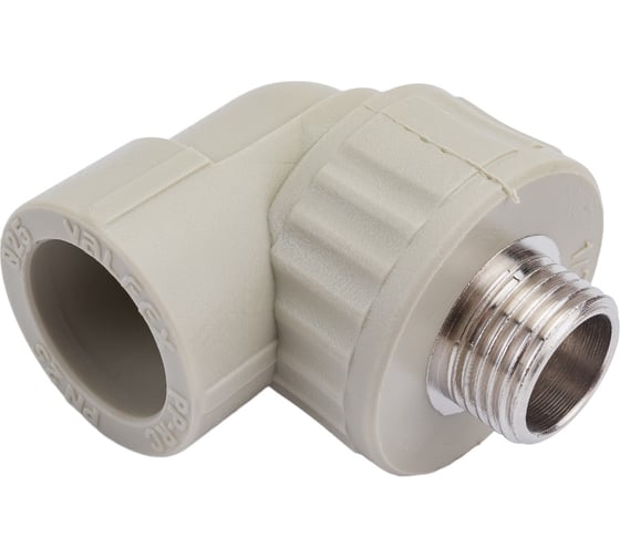 Угольник комбинированный с наружной резьбой VALFEX PP-R серый, 25 мм х1/2", 90 градусов 10126125Г 127-0492 1