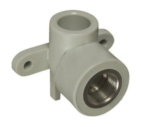 Угольник комбинированный с креплением, внутренняя резьба VALFEX PP-R серый, 25 мм х1/2" 10120025Г 127-0484