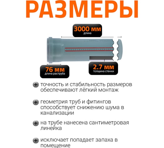 Труба Ostendorf HTEM 110х3000 мм 115070