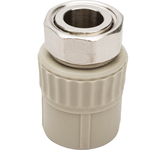Муфта комбинированная с накидной гайкой VALFEX PP-R серая, 20 мм х1/2" 10139020Г 127-0377