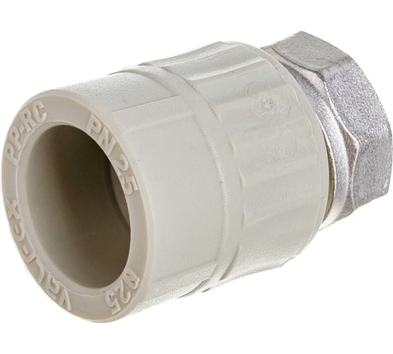 Муфта комбинированная с накидной гайкой VALFEX PP-R серая, 25 мм х3/4" 10139025Г 127-0378 16226219