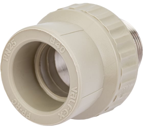 Муфта комбинированная под ключ с наружной резьбой VALFEX PP-R серая, 40 мм х1 1/4" 10135040Г 127-0371