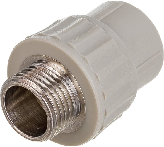 Муфта комбинированная с наружной резьбой VALFEX PP-R серая, 20 мм х1/2" 10130020Г 127-0359