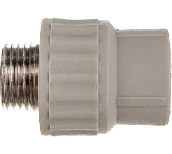 Муфта комбинированная с наружной резьбой VALFEX PP-R серая, 20 мм х1/2" 10130020Г 127-0359