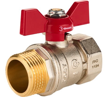 Шаровый кран SANEXT ГОСТ, PN40, Ду 25, ВР-НР 1" бабочка 8763