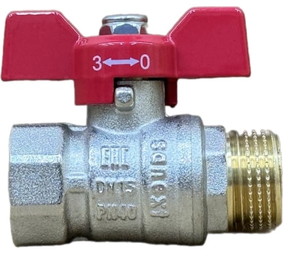 Шаровой кран ГОСТ SANEXT Ду 15, ВР-НР 1/2", бабочка 8761