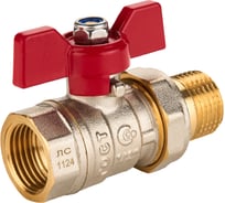 Шаровый кран SANEXT ГОСТ, PN40, Ду 15, НР-ВР 1/2" со сгоном (Американка) бабочка 8771