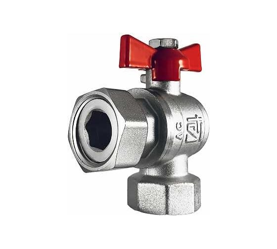 Шаровой угловой кран с накидной гайкой STI для котлов, Г/Г, 20 ТТ000018038 1