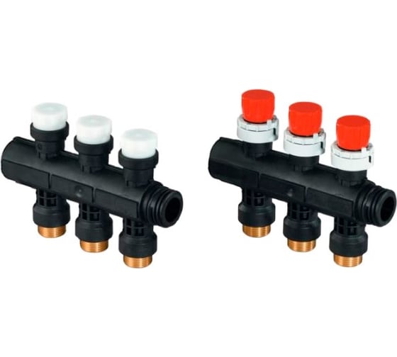 Коллектор Uponor с клапанами Vario Plus пластиковый, выходы 3X 3/4 Евроконус 1030580