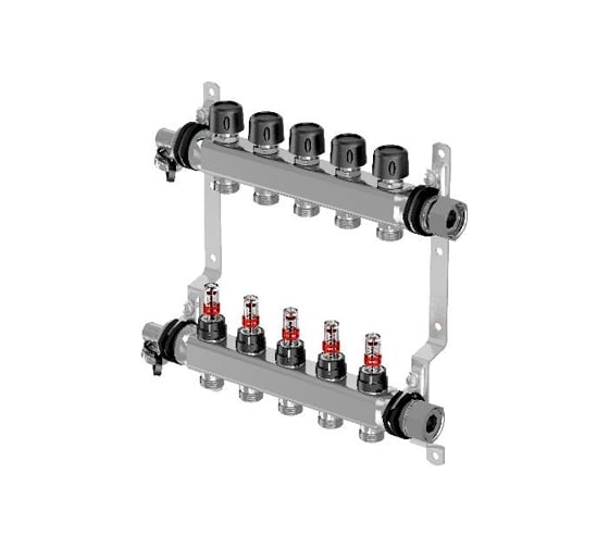 Коллектор Uponor с расходомерами Vario S стальной, выходы 8X3/4 Евроконус 1086544