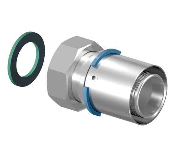 Штуцер Uponor S-Press 40-G1 1/2 дюйм НГ с накидной гайкой, латунный 1046937