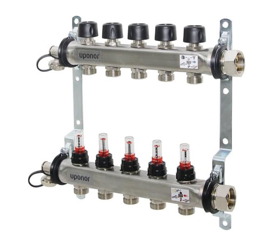 Коллектор Uponor с расходомерами Vario S стальной, выходы 11X3/4 Евроконус 1086547