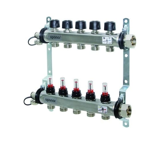 Коллектор Uponor с расходомерами Vario S стальной, выходы 9X3/4 Евроконус 1086545