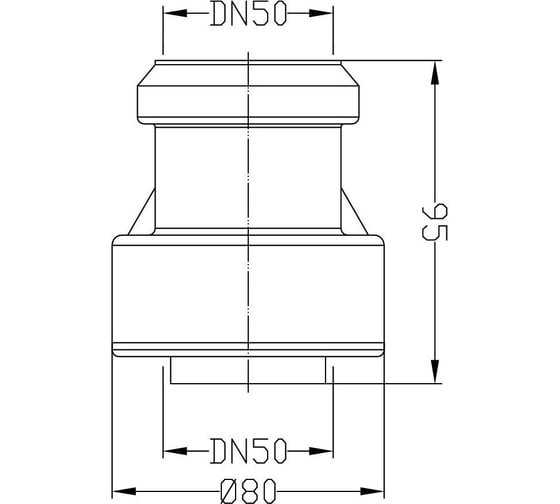 Переход HL с ПП на чугун DN50 HL 9/50