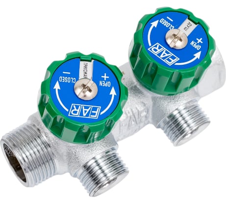 Регулирующий коллектор FAR 3/4 ВР-НР, с 2 отверстиями 1/2 НР FK 3821 3412 SET2