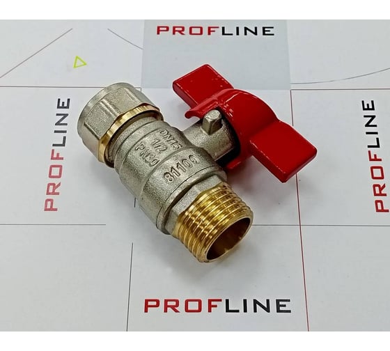 Кран шаровой для м/п труб PROFLINE цанга-штуцер 16x1/2 УТ-00036231