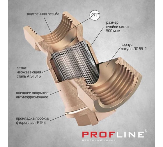 Фильтр грубой очистки PROFLINE 3/4 В/В, У-образный УТ-00041558