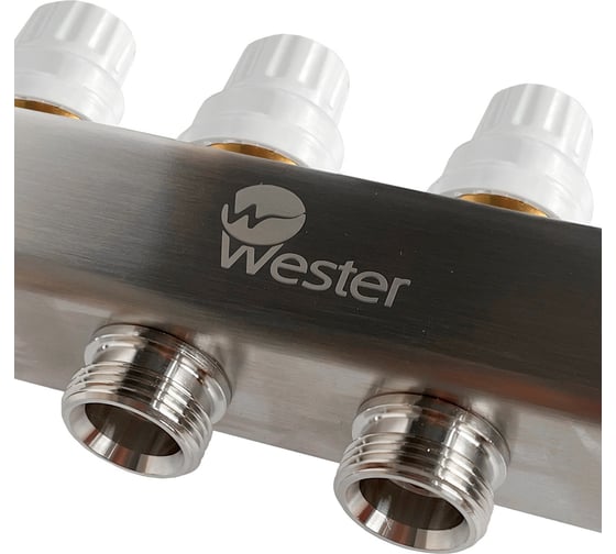 Коллектор нерж. Wester MUFS 1"-3/4 в сборе с расходомерами на 8 выходов 0-32-1512