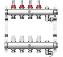 Коллектор в сборе Wester нержавеющая сталь, 1"-3/4", с расходомерами, на 4 выхода 0-32-1820