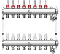 Коллектор в сборе Wester нержавеющая сталь, 1"-3/4", с расходомерами, на 8 выходов 0-32-1840