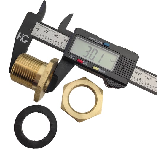 Штуцер для врезки в бочку 1/2" ВР х 3/4" НР HG 1896219