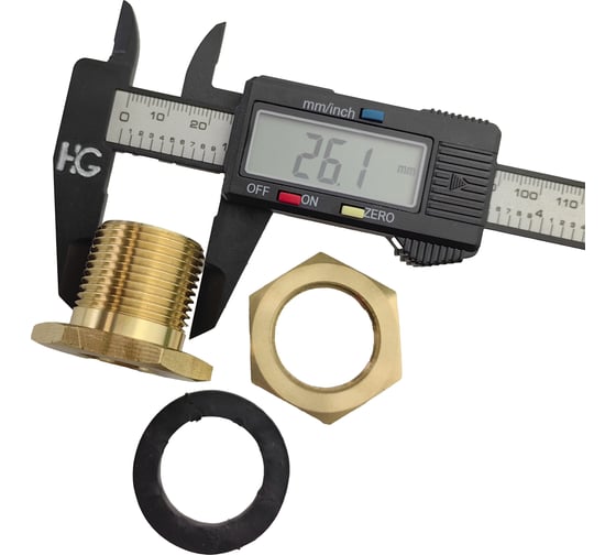 Штуцер для врезки в бочку 1/2" ВР х 3/4" НР HG 1896219