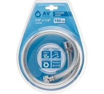 Шланг душевой AV Engineering PVC, 1/2 г-г 150 см, хром AVSSS-117